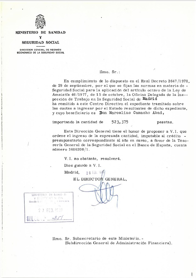 Marcelino Camacho ordainketa